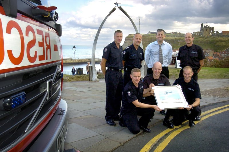 Firefighters charity walk raises £852 for the Great North Air Ambulance.