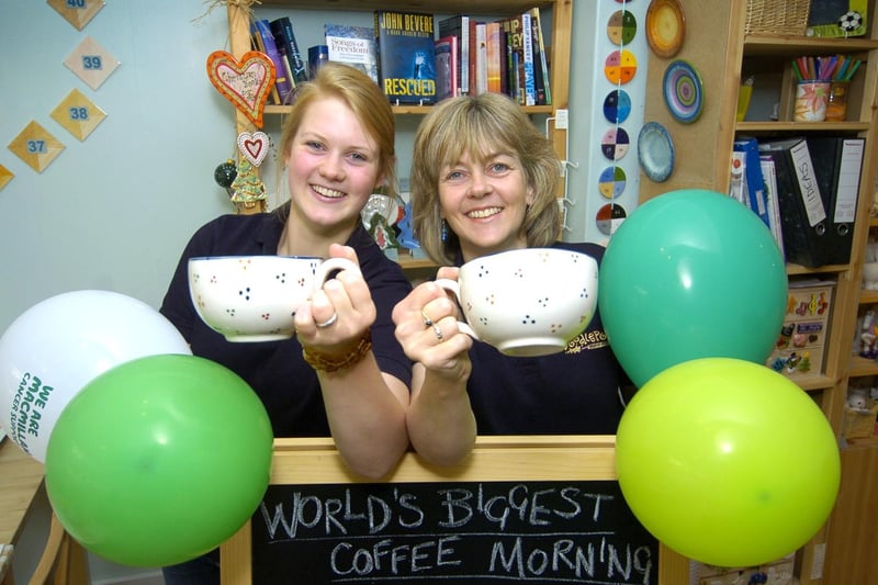 Doodlepots staff do their bit for The World’s Biggest Coffee morning.