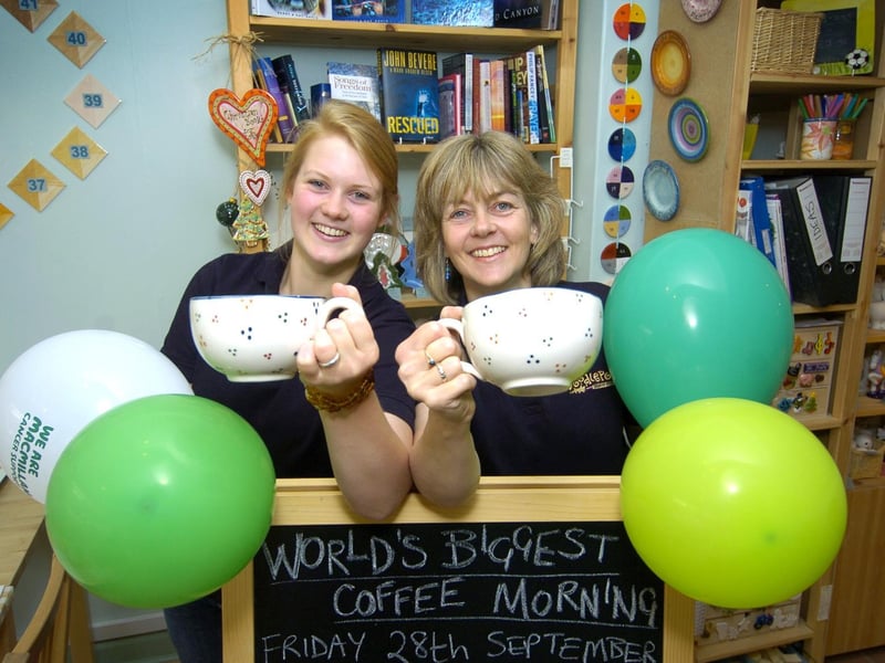 Doodlepots staff do their bit for The World’s Biggest Coffee morning.