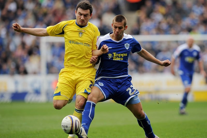 Robert Snodgrass battles for the ball with Leicester City's Joe Mattock during the League One clash at the Walkers Stadium in April 2009.