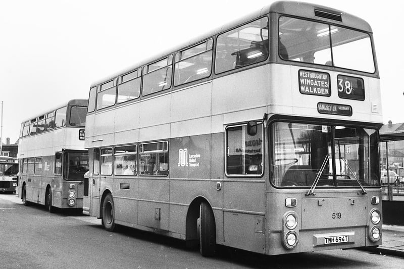 The Hope Street side of Wigan bus station in 1981