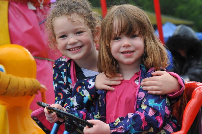 Emily Bentham, five, with sister Phoebe, two.