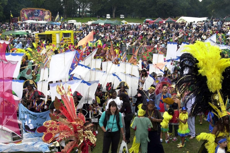 This photo showcases the colour and vibrancy of the Leeds West Indian Carnival which attracted thousands to Potternewton Park.