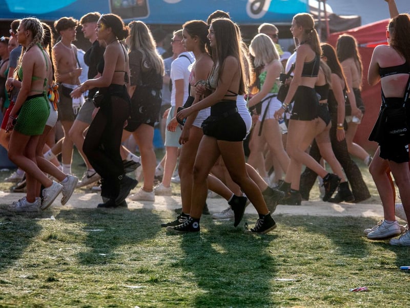 Crowds at the festival site