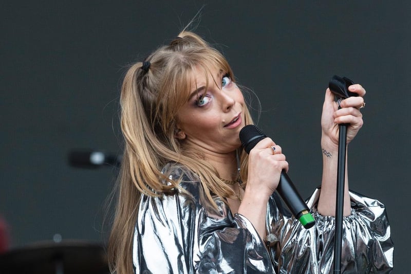 Becky Hill having fun on Main Stage West