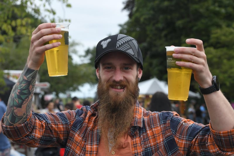 It's cheers from Alex Webster as he enjoys the Festival