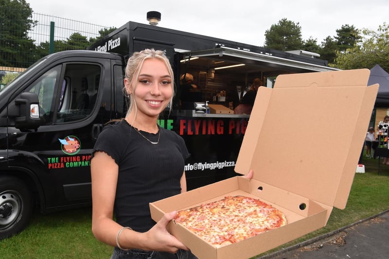 Grace Moore of the Flying Pig Pizza company was among those serving up delicious fare at the Lytham World Food and Drink Festival