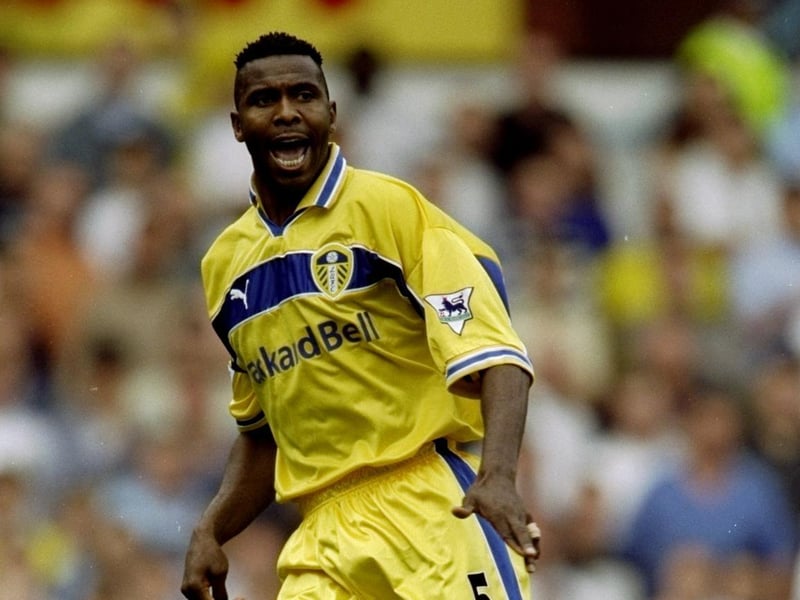 Lucas Radebe in action at Highfield Road.