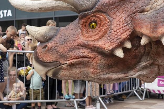 Visitors were able to get very close to the huge dinosaurs.