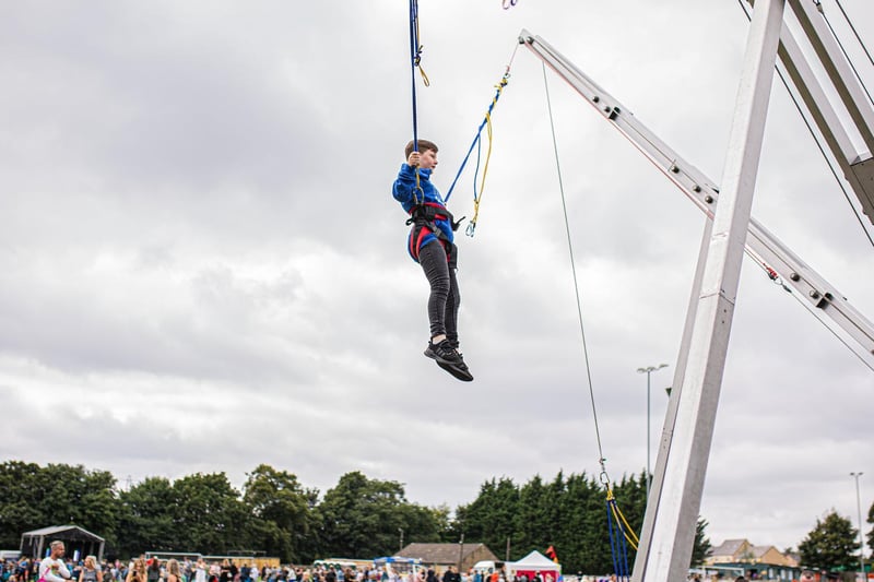 Harry Hamer, 11, on the bungee at Our House Festival in Brighouse. Photos by Danny Thompson Photography