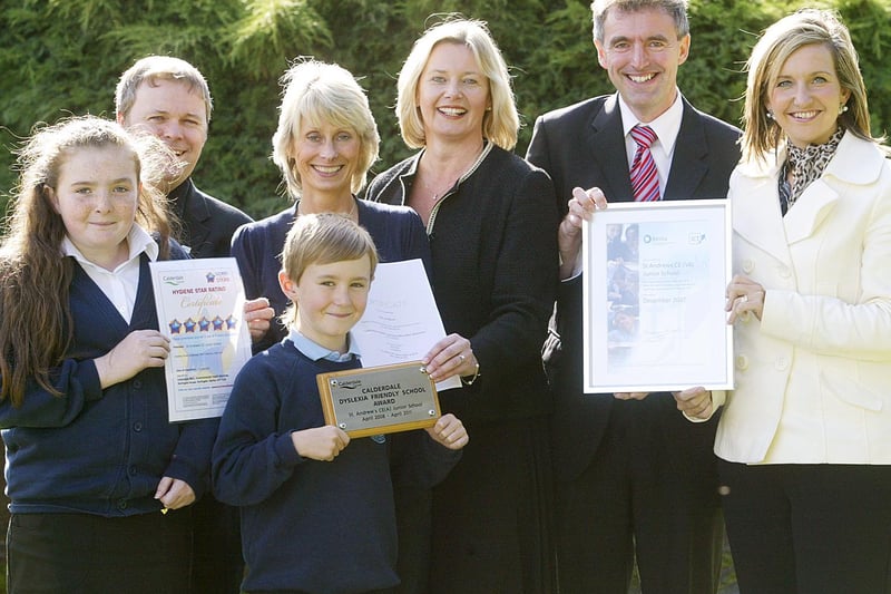 Various awards given to St Andrew's Junior School, Brighouse back in 2008.