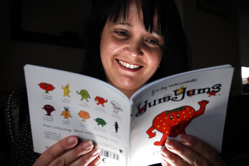 Diane White with her series of books, like the Mr Men books, on vegetable and fruits, pictured back in 2009 in Brighouse.