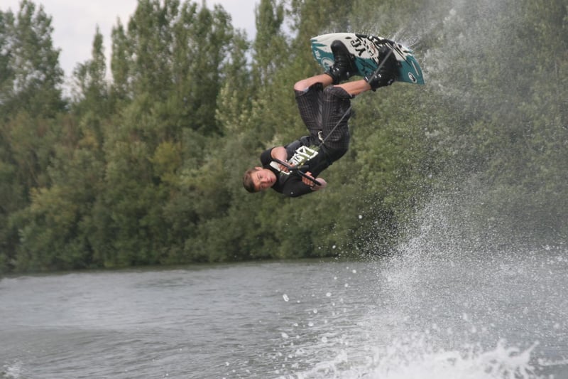 Elliot Lux, champions water skier at Cromwell Bottom, Brighouse in 2008.