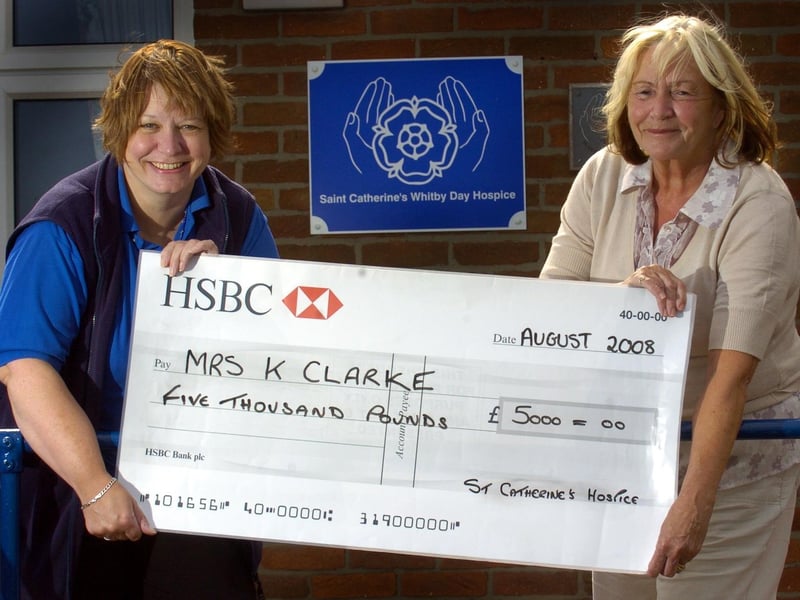 Kathleen Clarke, right, won big on the St Catherine’s Hospice Lottery. With Christine Craig.
