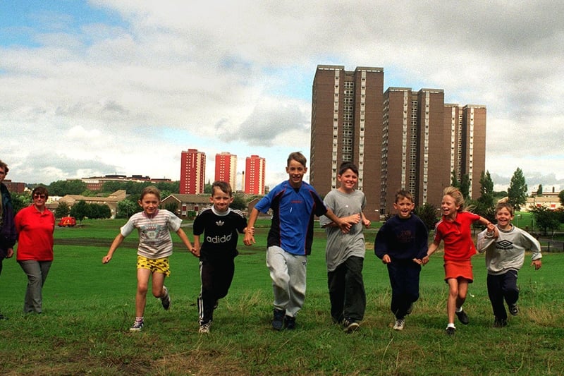 Local children playing on land off Hazlewood Drive in Ebor Gardens which was to be converted into a sports area.