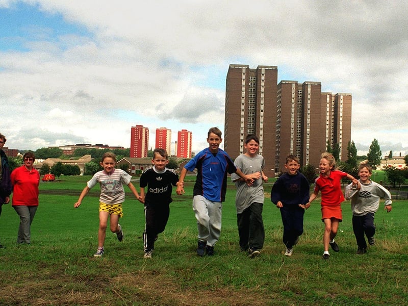 Local children playing on land off Hazlewood Drive in Ebor Gardens which was to be converted into a sports area.