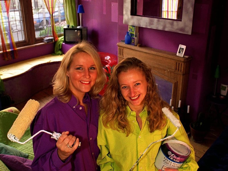 Neighbours Jennie Knight, left, and Sue Barran who swapped houses for 48 hours and decorated each others living rooms on the BBC2 interior design challenge programme Changing Rooms.
