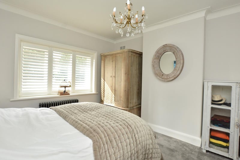 Located on the first floor are four bedrooms and the house bathroom. All of the first floor bedrooms feature plantation style shutters and there is an en-suite bathroom to the largest bedroom, fitted with a contemporary suite.
