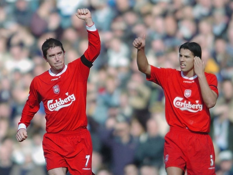 Harry Kewell celebrates after opening the scoring against his former club.