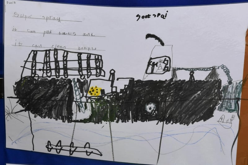 One of the pupils' pieces of work for the special project with Lancaster Port Commission to name their new boat.