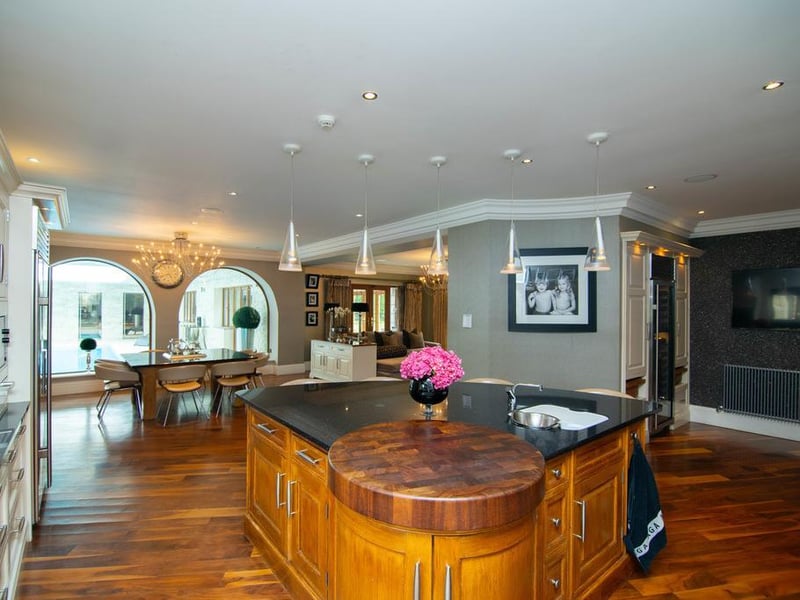 Another view of the stunning kitchen dining area.