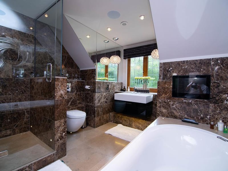 The guest bathroom in the luxury apartment.