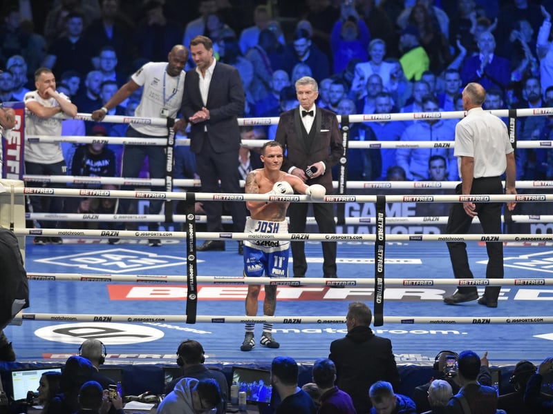 Josh Warrington at the end of the match
