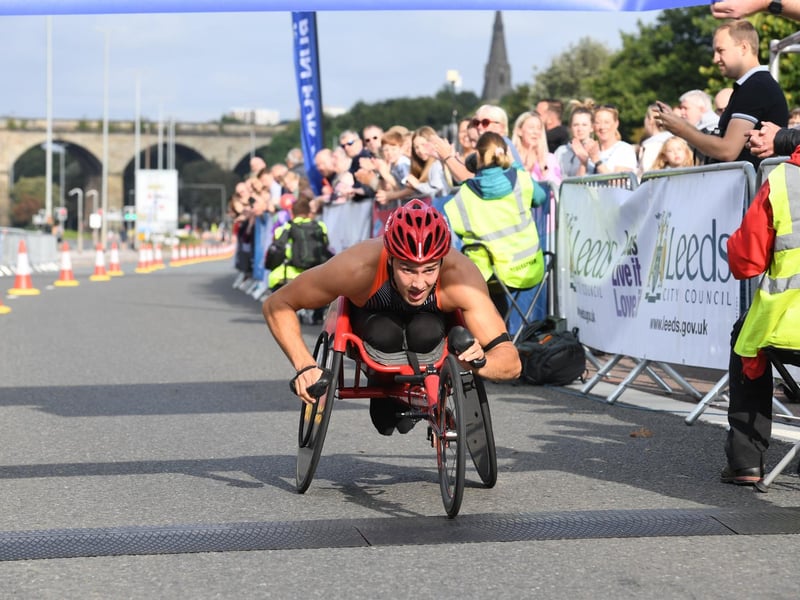 The winner of the wheelchair race
