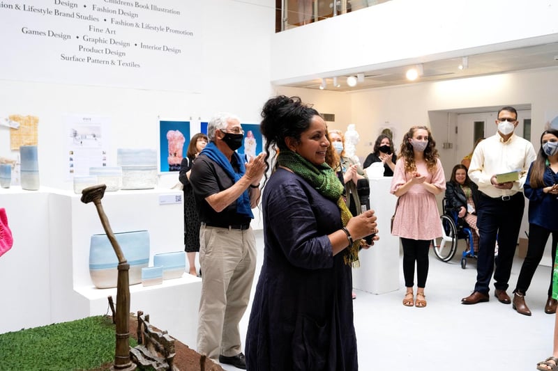 The exhibition was officially opened by renowned award-winning sculptor and UCLan alumna Halima Cassell MBE,