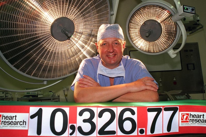 This is consultant heart surgeon Philip Kay who raised more than £10,000 for heart research at Leeds General Infirmary.