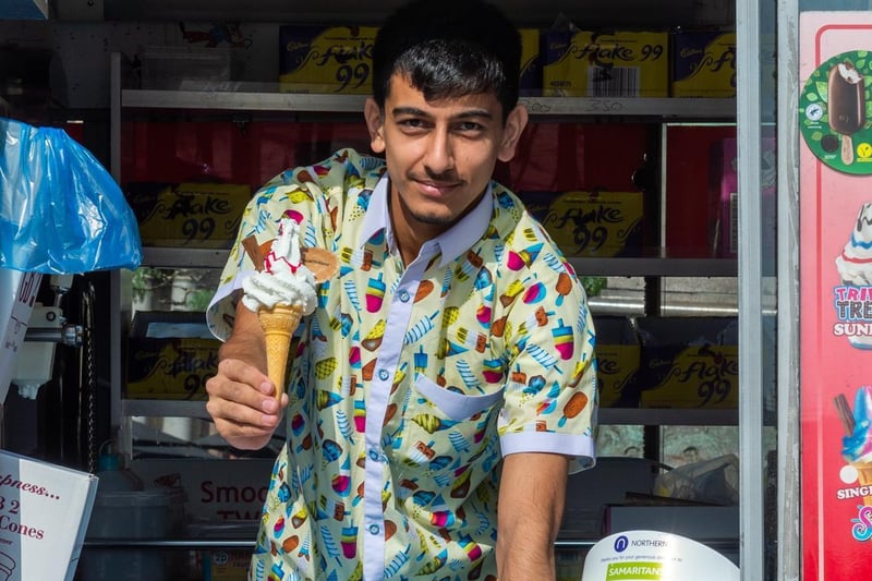 The warm weather has been a business boost for ice-cream seller, Mohsin Sarfraz, in City Square.