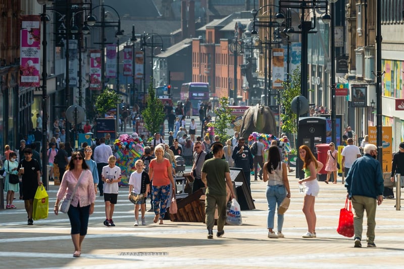 Shoppers soaked up the sunshine while out and about on Briggate.