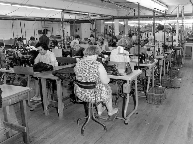 This photo takes you inside the factory of David Little and Company Limited, wholesale clothiers, located at Park Place. It was taken in December 1970.