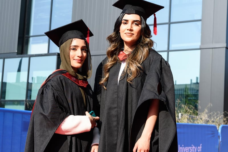 UCLan graduates Nazia Yusuf and Sheema Saiyed.