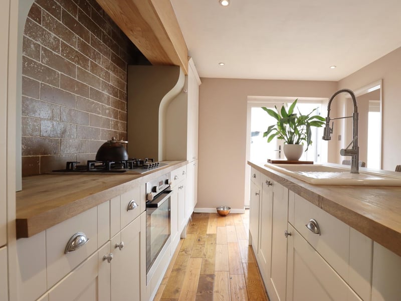 Light and bright workspace within the cottage kitchen.
