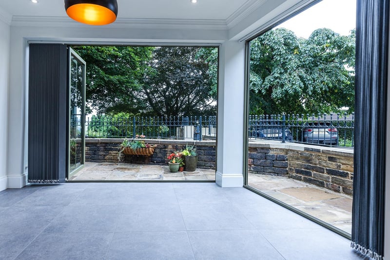 Folding doors allow freedome of movement, from inside to out.