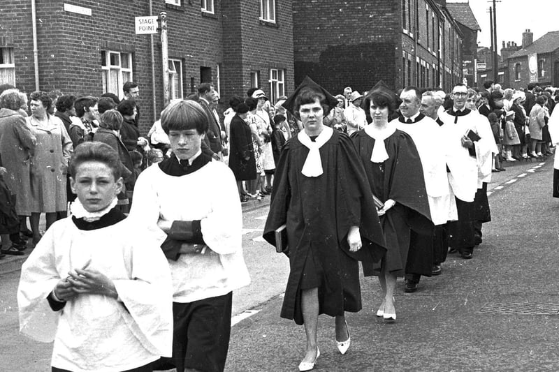 St Paul's Church in Goose Green holds its walking day in 1966