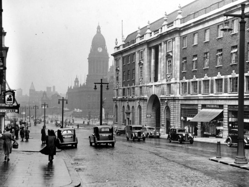The Headrow from Leeds Town Hall in July 1951.