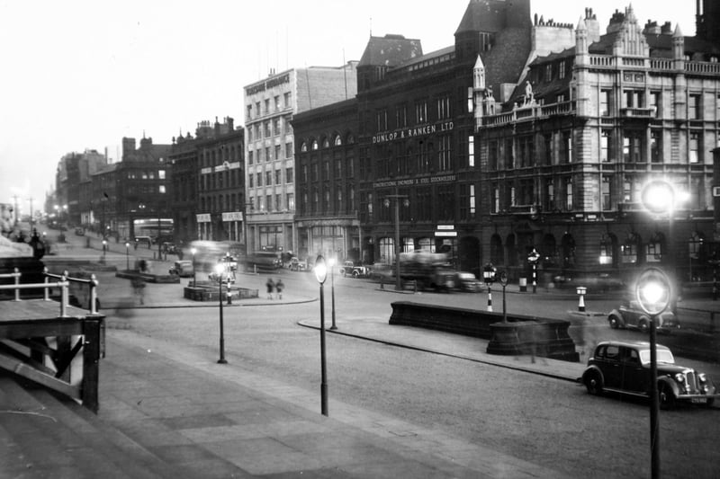 The Headrow from the Town Hall steps in August 1956.