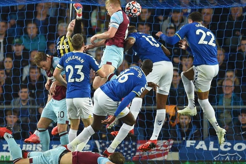 Ben Mee goes close with a first half header.