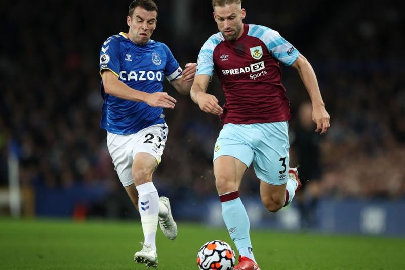 Charlie Taylor sets up another first half attack as he glides past Seamus Coleman.