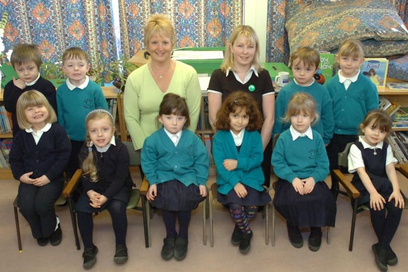 Harry, Robert, Mrs Angela Reilly (teaching assistant), Mrs Nicola Ward (teaching assistant), Jacob and Elizabeth. Victoria, Beth, Sophie, Paris, Bethany and Emma.