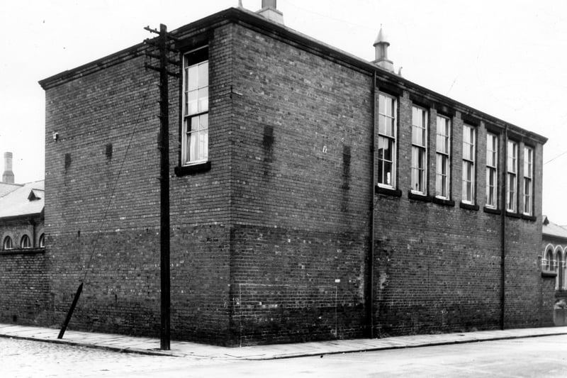 Bewerley Street Junior School, at the junction with Kirkland Place and Galway Street in June 1964.