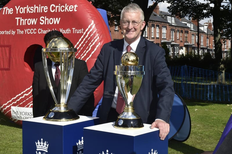 Hilary Benn MP, who opened the Gala with the men’s and women’s  World Cup ICC trophies
