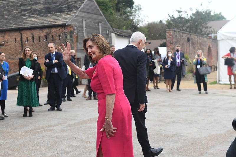 Nancy Pelosi, Speaker of the US House of Representatives arrives at Astley Hall.
Credit: ©UK Parliament/Jessica Taylor