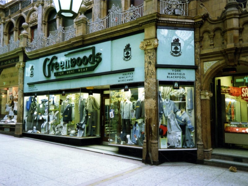 Greenwoods menswear in County Arcade pictured in October 1989.