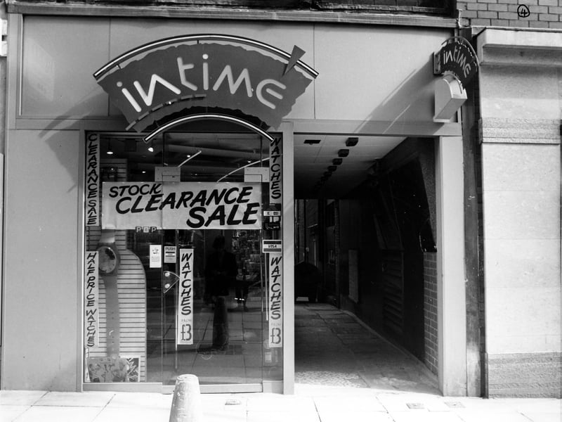 Intime Jewellers on Lands Lane in April 1989.