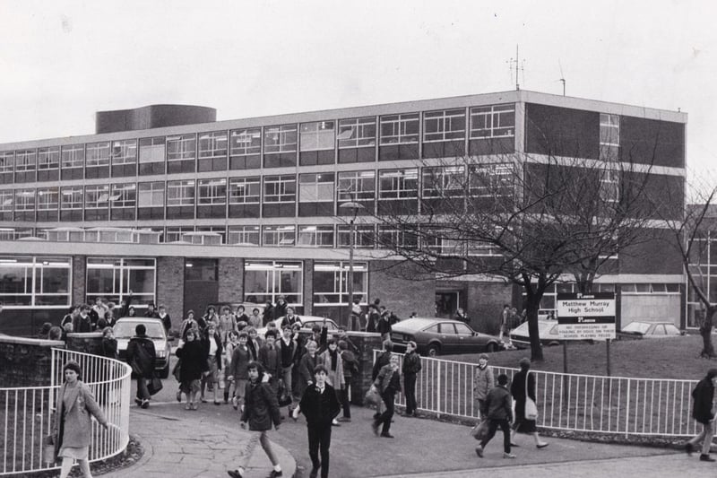 Matthew Murray High pictured in February 1984 after it was revealed almost £79,000 had been spent painting the school's internal walls.