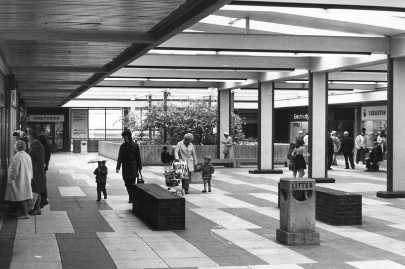 Inside Seacroft Shopping Centre in July 1973.