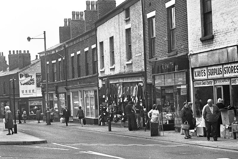 Darlington Street with Kaye's Surplus Stores prominent in July 1973